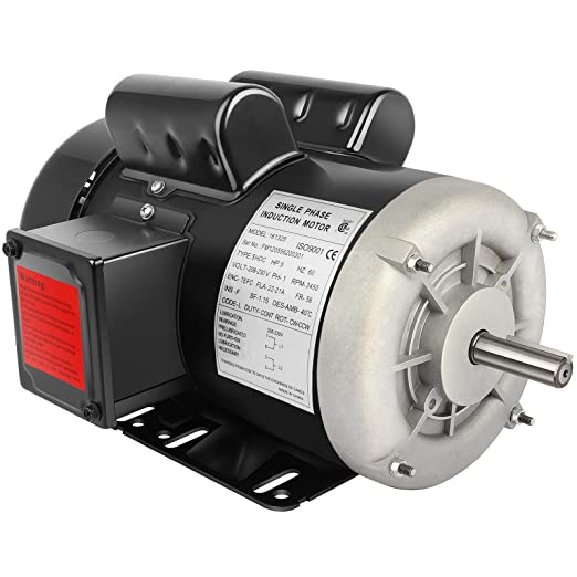 Photo 1 of 5HP Electric Motor 3450 RPM Farm Duty Single Phase Motor 56 Frame 208-230V 5/8" Shaft 60Hz CW/CCW TEFC