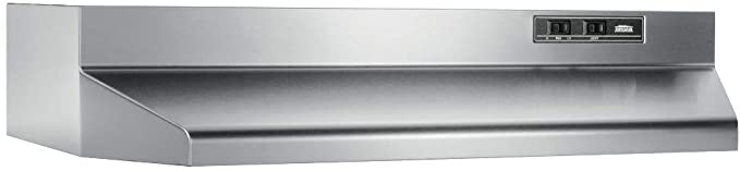 Photo 1 of Broan-NuTone 403004 Range Hood Insert with Light Exhaust Fan for Under Cabinet, 30", Stainless Steel, 6.5 Sones, 160 CFM
