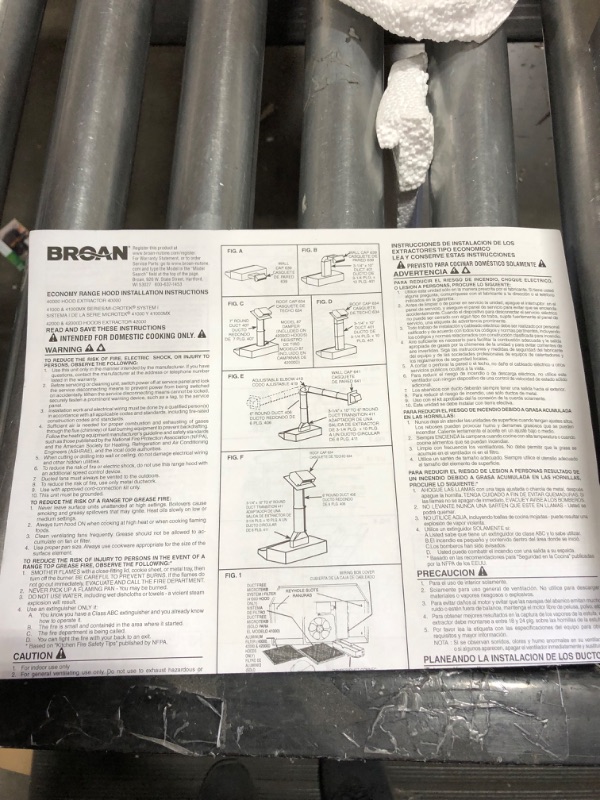 Photo 5 of Broan-NuTone 403004 Range Hood Insert with Light Exhaust Fan for Under Cabinet, 30", Stainless Steel, 6.5 Sones, 160 CFM
