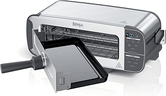 Photo 1 of Ninja ST101 Foodi 2-in-1 Flip Toaster, 2-Slice Capacity, Compact Toaster Oven, Snack Maker, Reheat, Defrost, 1500 Watts, Stainless Steel
