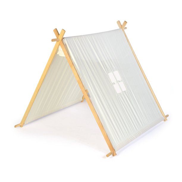 Photo 1 of 3.5' Canvas A-Frame Teepee With Carry Case - Customizable Canvas Fabric - By Trademark Innovations (White)
