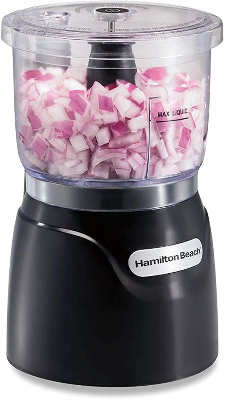 Photo 1 of Hamilton Beach Electric Vegetable Chopper & Mini Food Processor, 3-Cup, 350 Watts, for Dicing, Mincing, and Puree, Black (72850)
