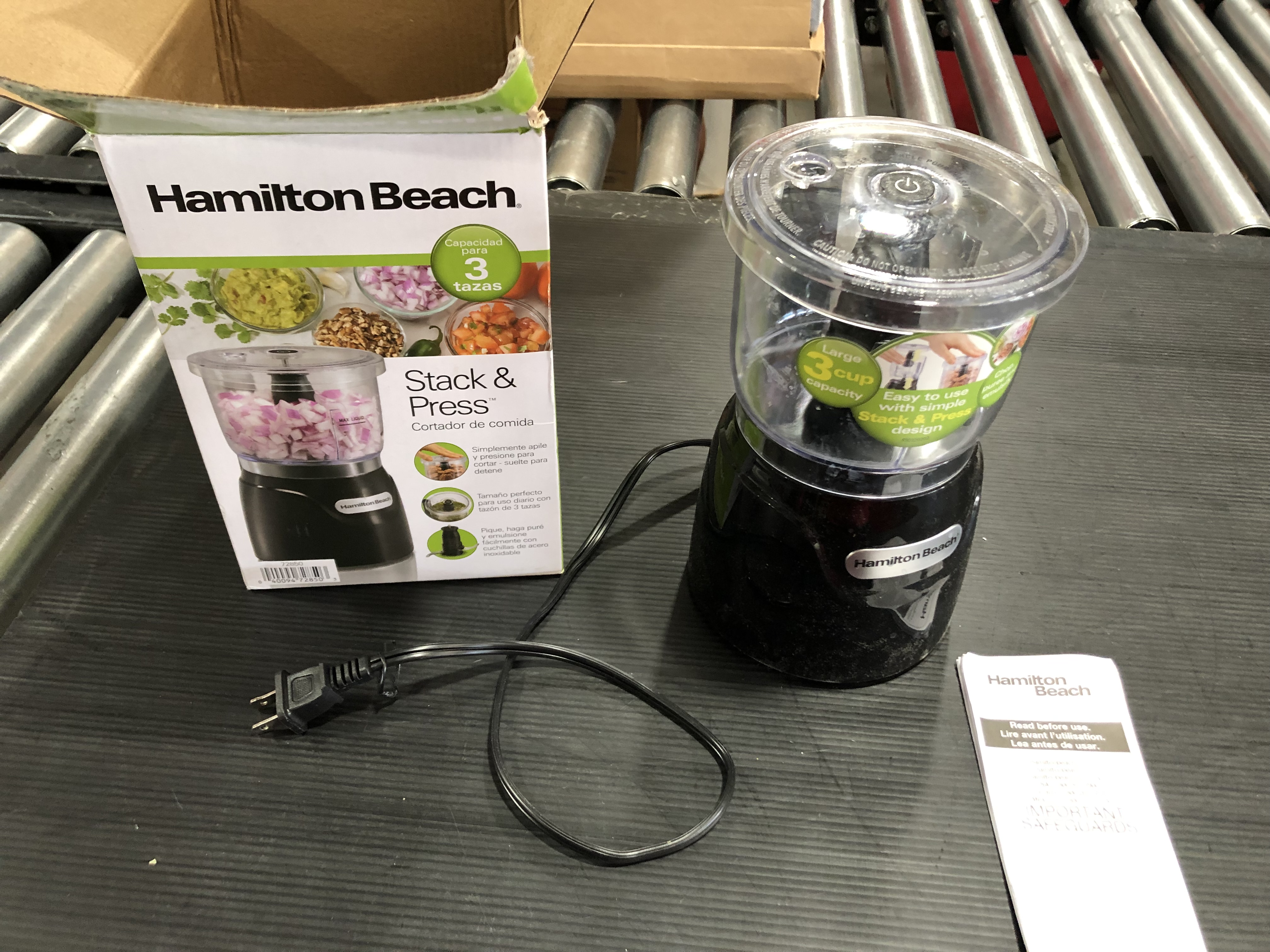 Photo 2 of Hamilton Beach Electric Vegetable Chopper & Mini Food Processor, 3-Cup, 350 Watts, for Dicing, Mincing, and Puree, Black (72850)
