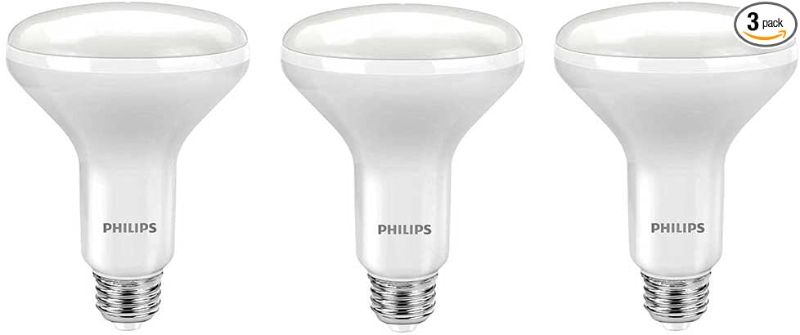 Photo 1 of  PACK OF 4 Philips LED 464198 Soft White 65 Watt Equivalent Dimmable BR30 LED Light Bulb, 3 Pack, 3 Count
