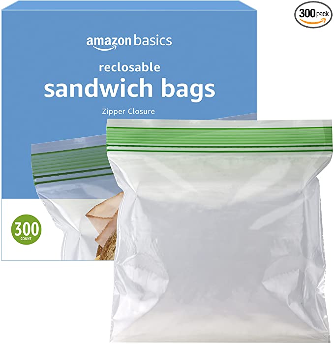 Photo 1 of Amazon Basics Sandwich Storage Bags, 300 Count
