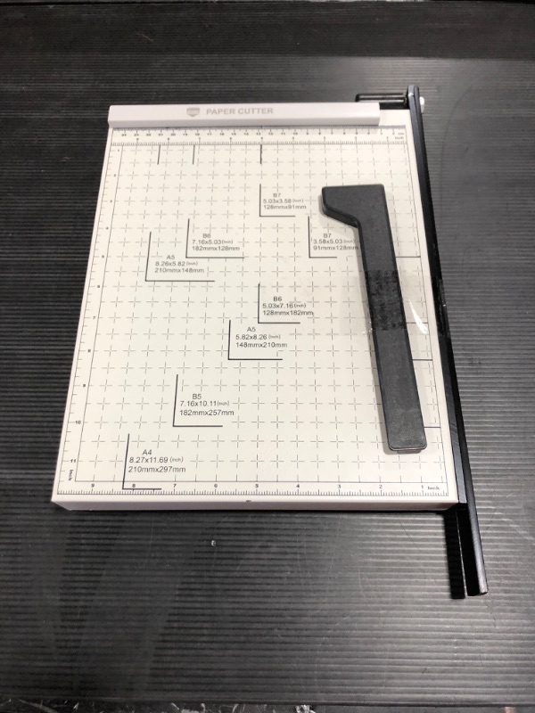 Photo 2 of A4 Paper Cutter Stack Paper Trimmer Guillotine 12” Cutting Length with Safety Blade Lock ZEQUAN, 10-Sheet Capacity, Commercial Grade Guillotine Paper Slicer Cutter for Office Home School
