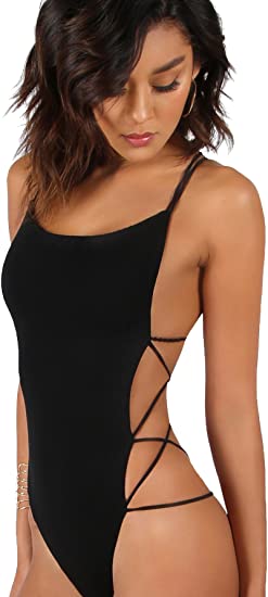 Photo 1 of Verdusa Women's Sleeveless Scoop Neck Strappy Backless Bodysuit
