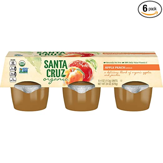 Photo 1 of 36 COUNT-Santa Cruz Organic Apple Peach Sauce, 6-4 Ounce Cups (Pack of 6)
