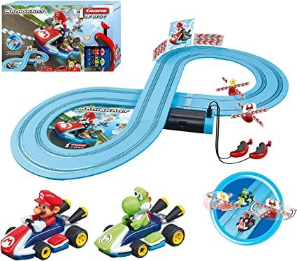 Photo 1 of Carrera First Mario Kart - Slot Car Race Track With Spinners - Includes 2 Cars: Mario and Yoshi - Battery-Powered Beginner Racing Set for Kids Ages 3 Years and Up
