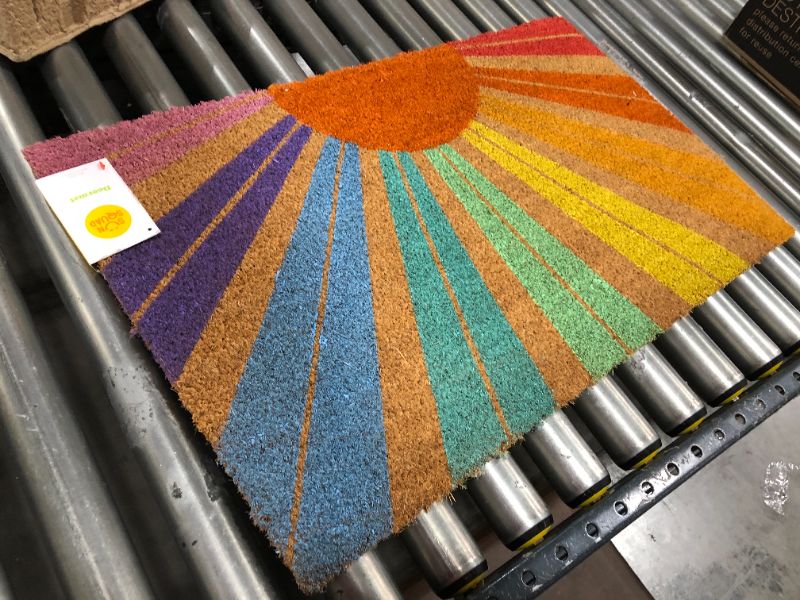 Photo 2 of 1'6"x2'6" Rainbow Sunshine Doormat - Sun Squad