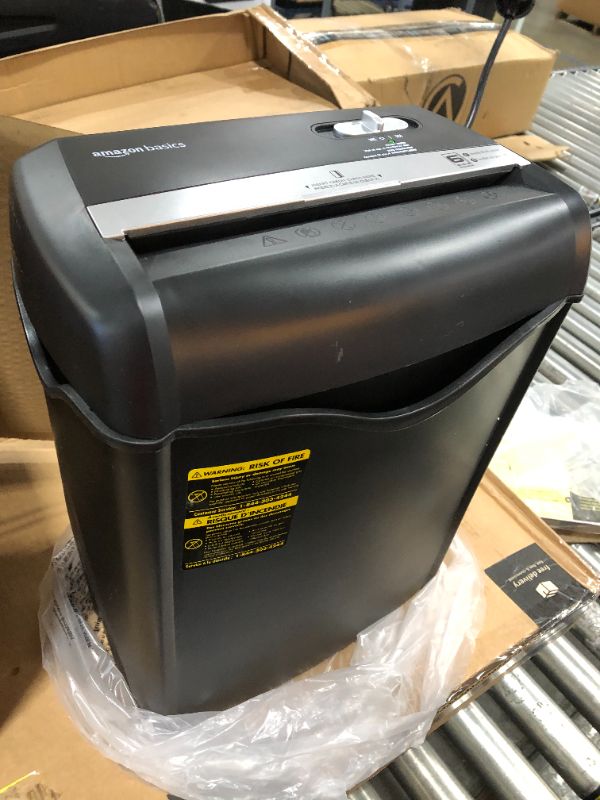 Photo 2 of Amazon Basics 6-Sheet Cross-Cut Paper and Credit Card Home Office Shredder, Doesnt Turn
