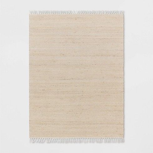 Photo 1 of 5'x7' Handloom Woven Area Rug Natural/Ivory - Threshold