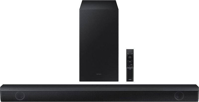 Photo 1 of SOLD FOR PARTS ONLY, SAMSUNG HW-B550/ZA 2.1CH SOUNDBAR W/DOLBY AUDIO, DTS VIRTUAL:X, BASS BOOSTED, SUBWOOFER INCLUDED, ADAPTIVE SOUND LITE, BLUETOOTH MULTI DEVICE CONNECTION, WIRELESS SURROUND SOUND COMPATIBLE, 2022
