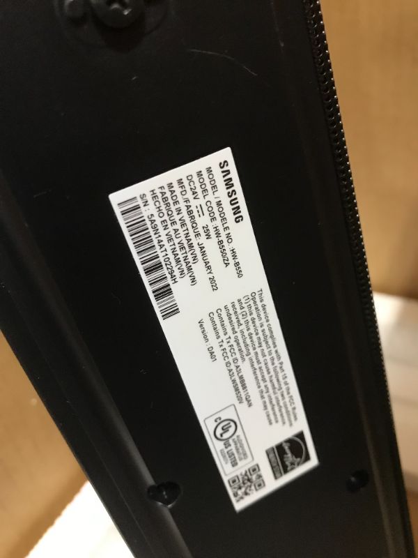Photo 1 of SOLD FOR PARTS ONLY, SAMSUNG HW-B550/ZA 2.1CH SOUNDBAR W/DOLBY AUDIO, DTS VIRTUAL:X, BASS BOOSTED, SUBWOOFER INCLUDED, ADAPTIVE SOUND LITE, BLUETOOTH MULTI DEVICE CONNECTION, WIRELESS SURROUND SOUND COMPATIBLE, 2022
