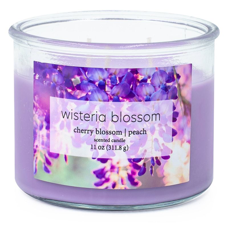 Photo 1 of 11oz 3-Wick Candle Wisteria Blossom 4 Pack

