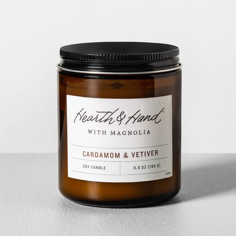 Photo 1 of 6.5oz Cardamom & Vetiver Amber Glass Jar Candle - Hearth & Hand™ with Magnolia 6 Pack
