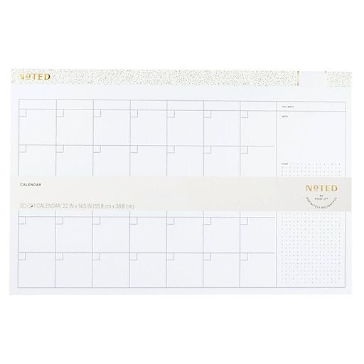 Photo 1 of Noted by Post-it® Monthly Calendar with Dot Pattern Header Trim, 22" X 14.5", 30 Sheets/Pad (NTD5-CAL)
