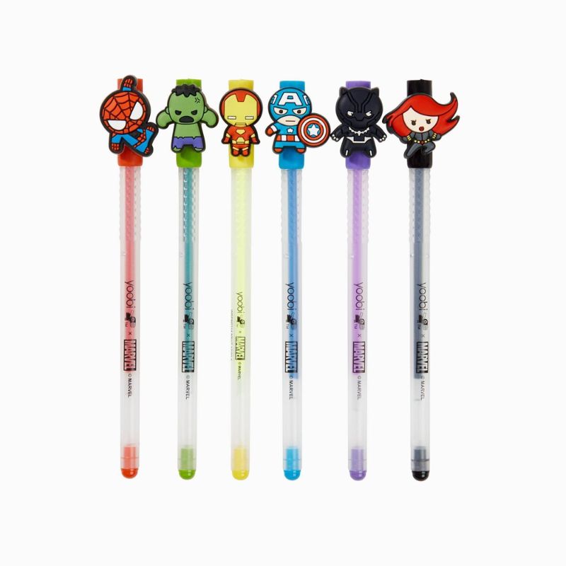 Photo 1 of Yoobi X Marvel Gel Pen with Charms, Avengers - 6 Ct
