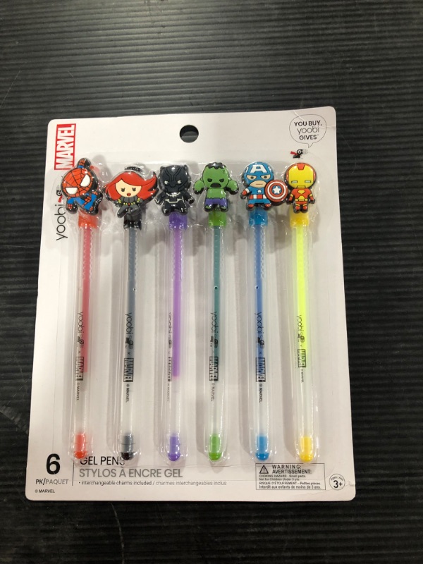 Photo 2 of Yoobi X Marvel Gel Pen with Charms, Avengers - 6 Ct
