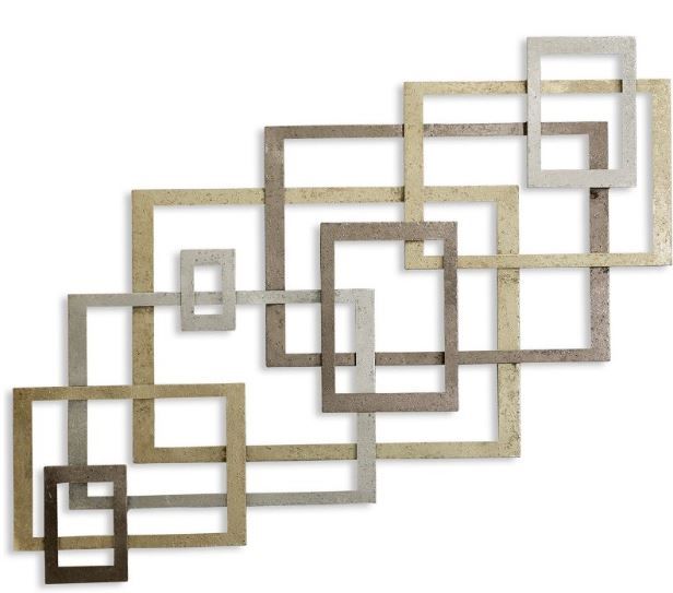 Photo 1 of 31.75" Square Metal Decorative Wall Art Gold - StyleCraft

