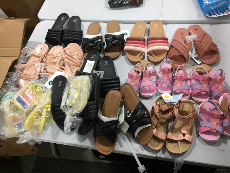 Photo 1 of BOX LOT OF SANDALS (VARIOUS SIZES)