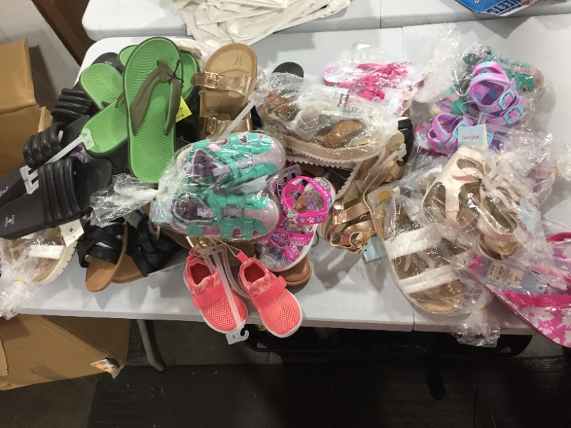 Photo 1 of BIG BOX LOT BUNDLE OF SANDALS (VARIOUS SIZES)