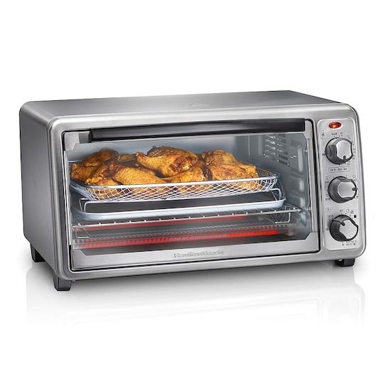 Photo 1 of Hamilton Beach - Sure-Crisp 6-Slice Air Fryer Toaster Oven - Stainless Steel
