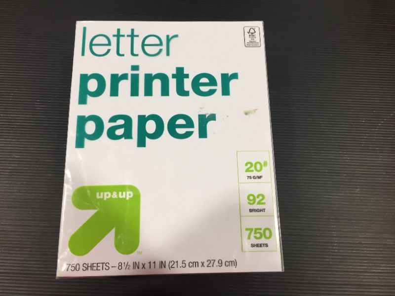 Photo 2 of 750 Sheets Letter Printer Paper White - up & up™
