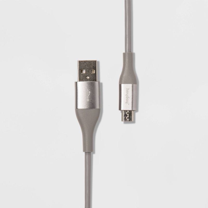 Photo 1 of Heyday 6' Micro-USB to USB-a Round Cable - Cool Gray/Silver
