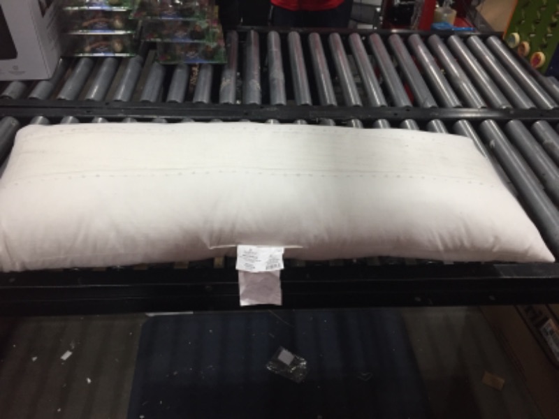 Photo 2 of 16" X 42" Slub Center Stripe Oversized Lumbar Bed Pillow - Hearth & Hand™ with Magnolia