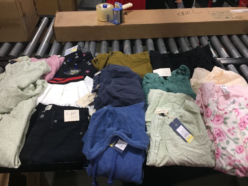 Photo 1 of BOX BUNDLE OF CLOTHING VARIETY STYLES & SIZES 