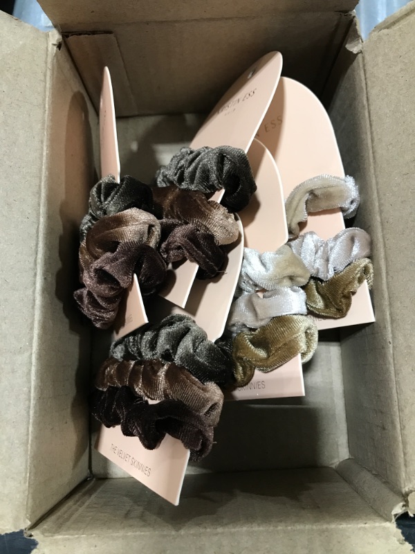 Photo 4 of  PACK OF 5 Kristin Ess Velvet Skinnies Scrunchie Set 3ct