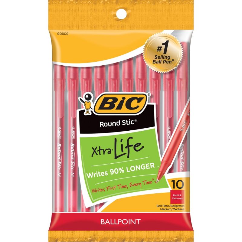 Photo 1 of BIC Round Stic Ballpoint Pens Red 10Pk pack of 15