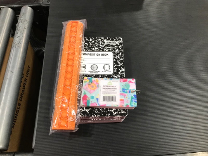 Photo 1 of 6 Graph Ruled Solid Composition Notebooks Black 1 Pop Fidget Ruler 3x5.25 Index Cards 85cnt