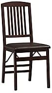 Photo 1 of  Linon Triena Mission Back Set of 2 Folding Chair, 17" w x 20" d x 36" h, Brown

