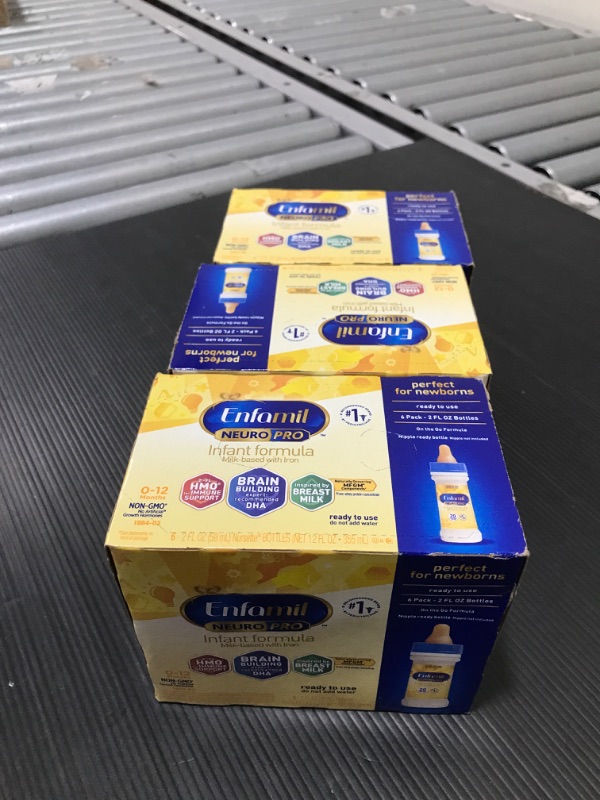 Photo 2 of 3 BOXES- Enfamil NeuroPro Infant Formula Ready to Use - 2.0 Fl Oz X 6 Pack
EXPIRES 02/01/2023