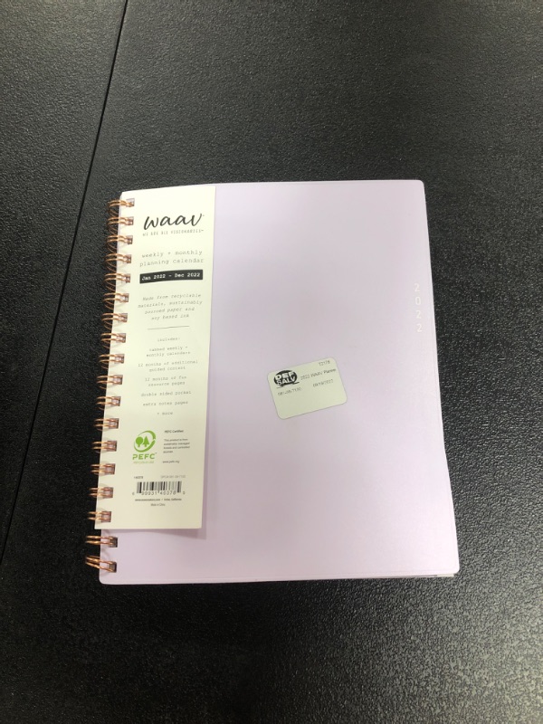 Photo 2 of 2022 WAAV Planner 7x9 Weekly/Monthly solid Mauve Mist - WAAV