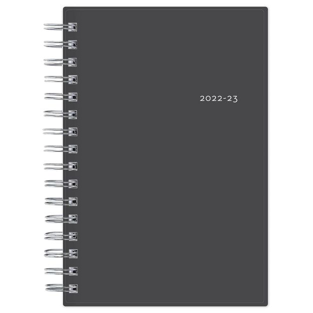 Photo 1 of 2022-23 Academic Planner Weekly/Monthly 5"x8" Solid Charcoal - Blue Sky

