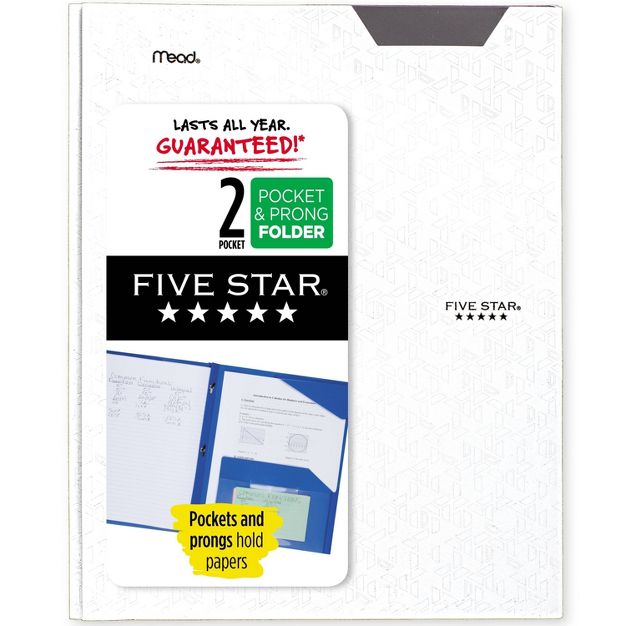 Photo 1 of 24 pack of Five Star 2 Pocket Plastic Folder with Prongs White
