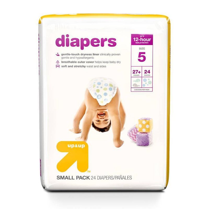Photo 1 of Diapers Small Pack - Size 4 AND 5 - 24ct - up & up
2 PACKS 
ALREADY OPENED