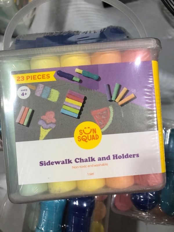 Photo 2 of 20pc Chalk Set  Bucket with 2 Holders - Sun Squad
5 PACK 