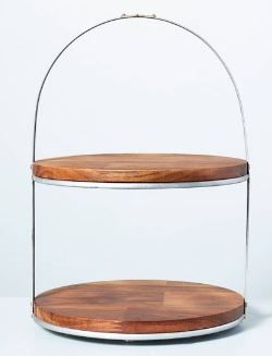 Photo 1 of 2-Tier Wood & Metal Cake Stand - Hearth & Hand™ with Magnolia

