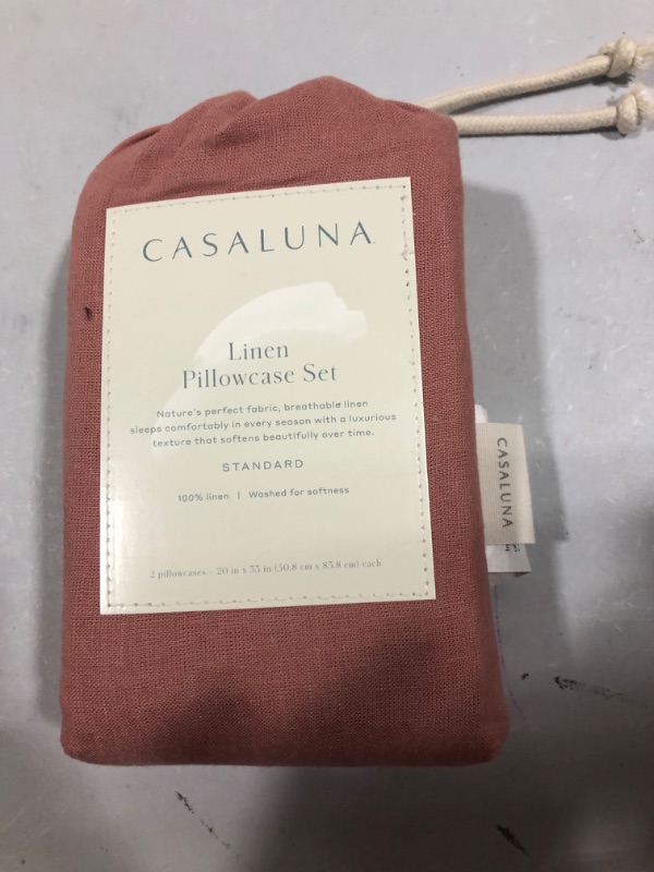 Photo 2 of 100% Washed Linen Solid Pillowcase Set - Casaluna™