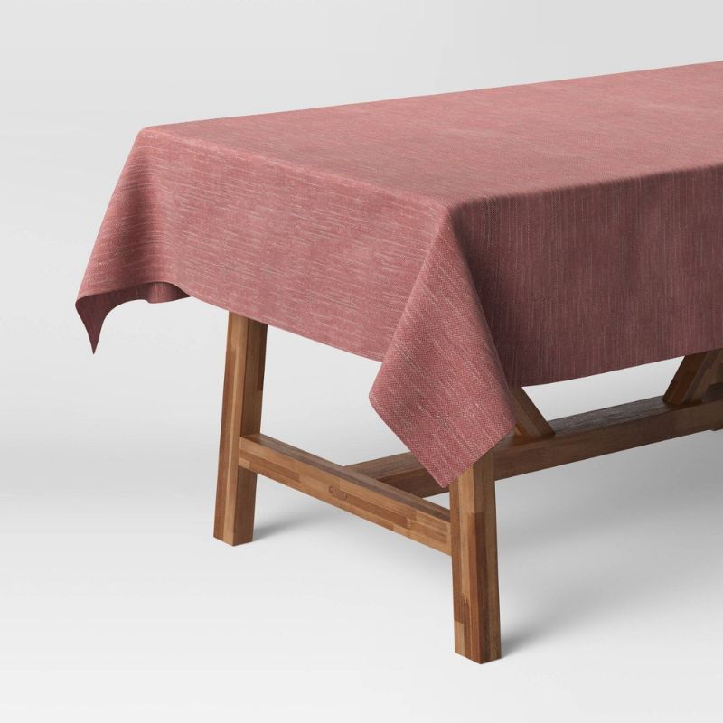 Photo 1 of 104 X 60 Chambray Tablecloth Red - Threshold
