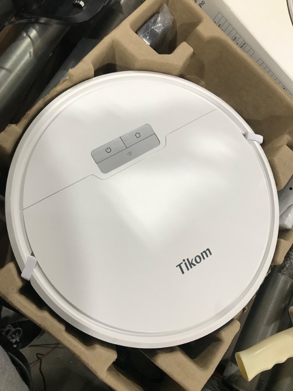 Photo 2 of  Tikom G8000 Pro Robotic Vacuum Cleaner, 150mins Max, Wi-Fi, Self-Charging, Good for Pet Hair, Carpet, Hard Floor
