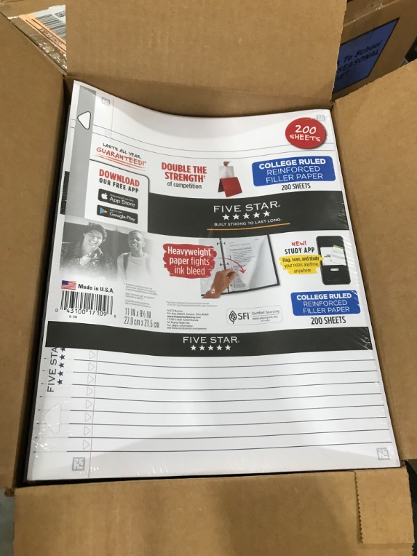 Photo 1 of 6 pack of Five Star 200ct Graph Ruled Filler Paper Reinforced