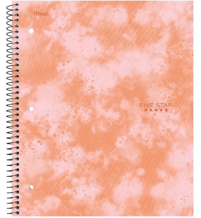 Photo 1 of  12 of the Five Star 1 Subject College Ruled Spiral Notebook Pink

