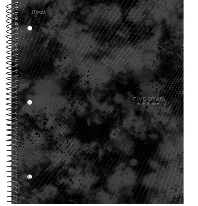 Photo 1 of 12 of the Five Star 1 Subject College Ruled Spiral Notebook Black

