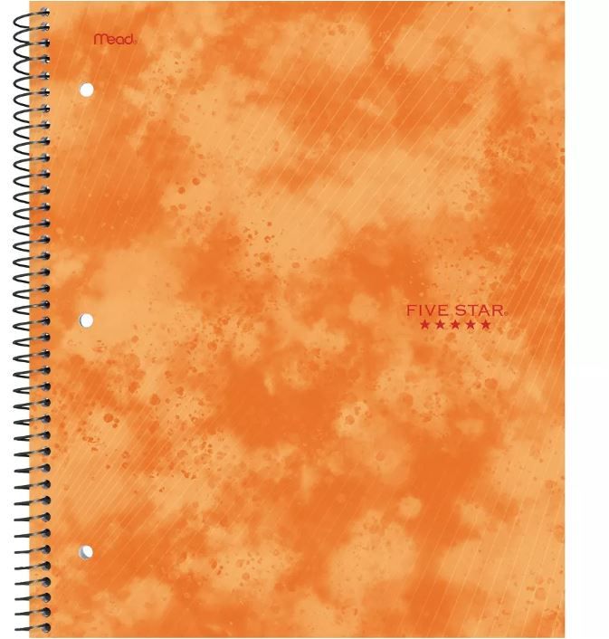 Photo 1 of 12 pack of Five Star 1 Subject College Ruled Spiral Notebook Orange

