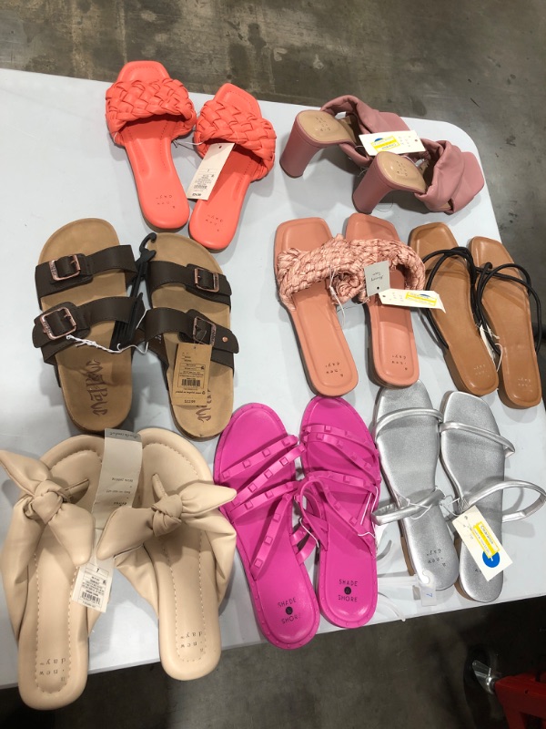 Photo 1 of 8 PAIRS OF SANDALS AND HEELS SIZES 8 - 8.5